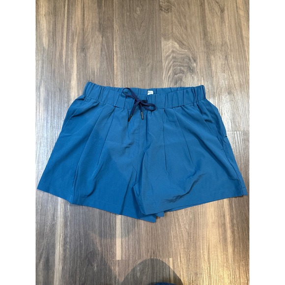 HALARA Pants - Halara High Rise Elastic Waist Drawstring Ruched Pocket Casual Short Sz M Blue